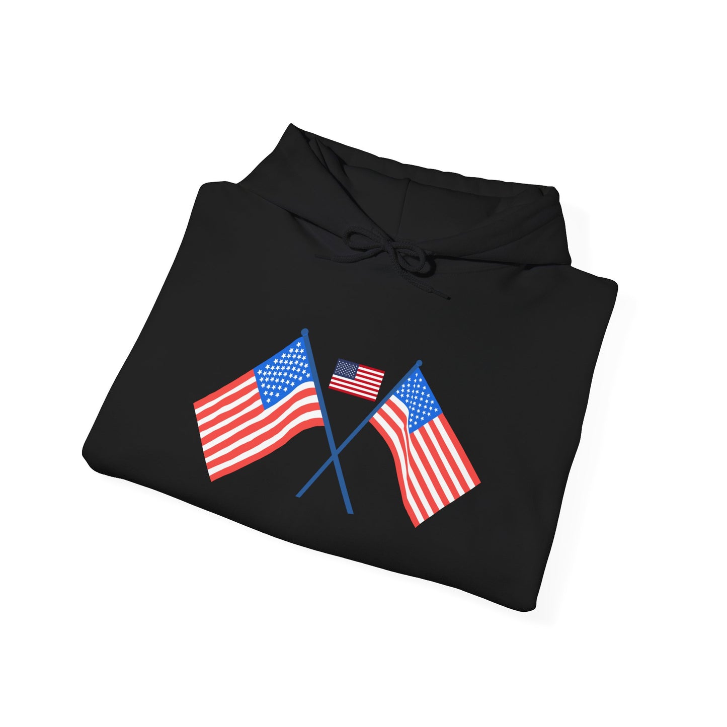 Men's Patriotic Hoodie - Double American Flag Graphic