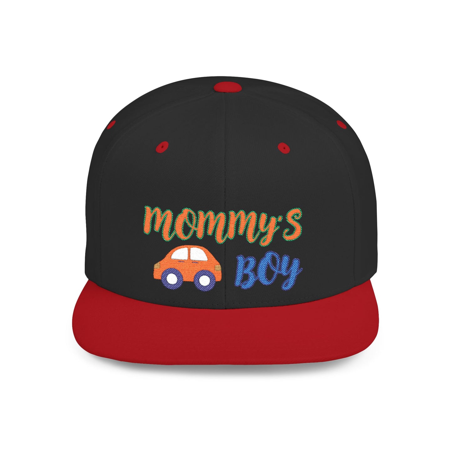 Mommy's Boy Flat Bill Snapback Cap – adjustable, stylish, and perfect for men, teens and even kids. Ideal casual hat or streetwear gift.