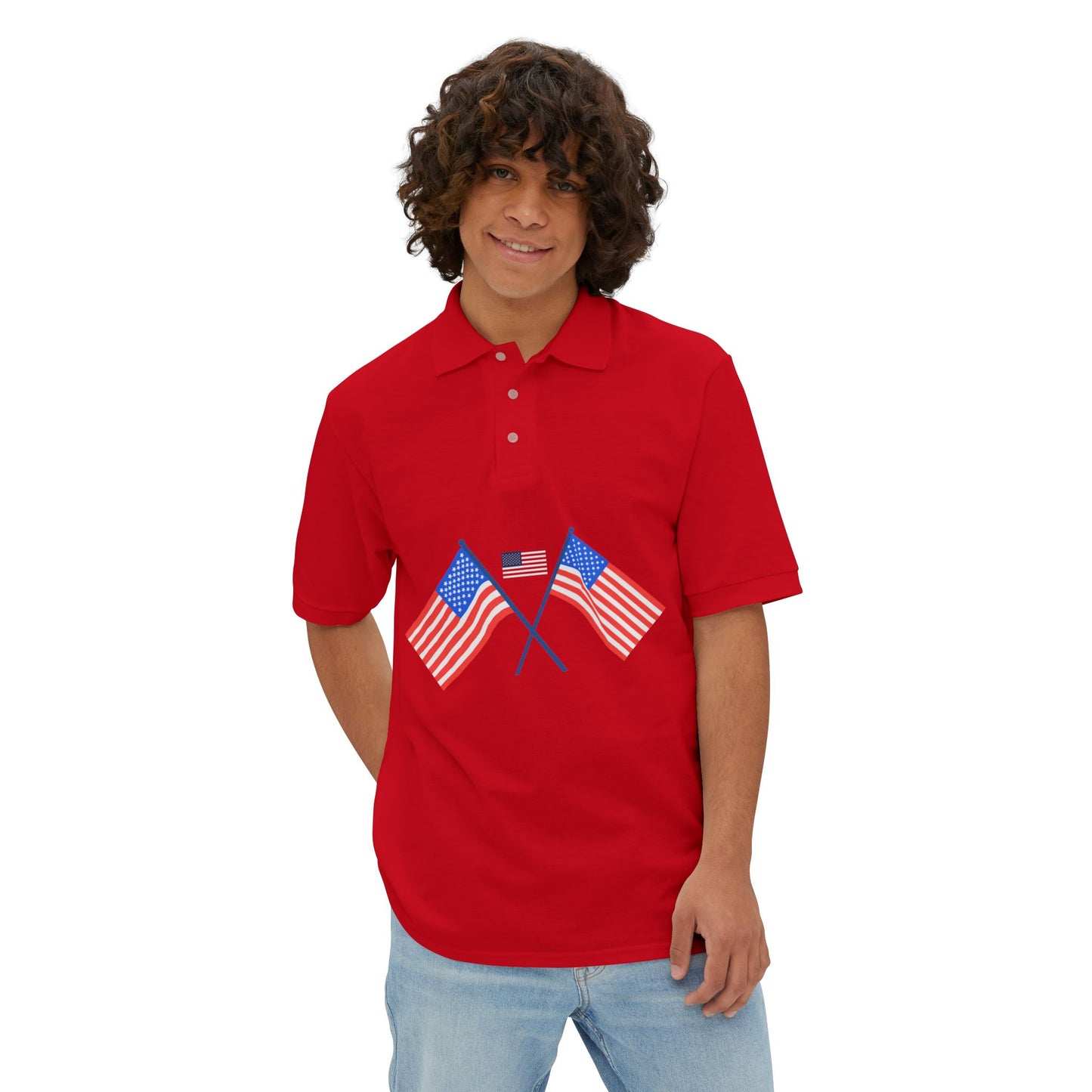 USA Flag Men's Polo