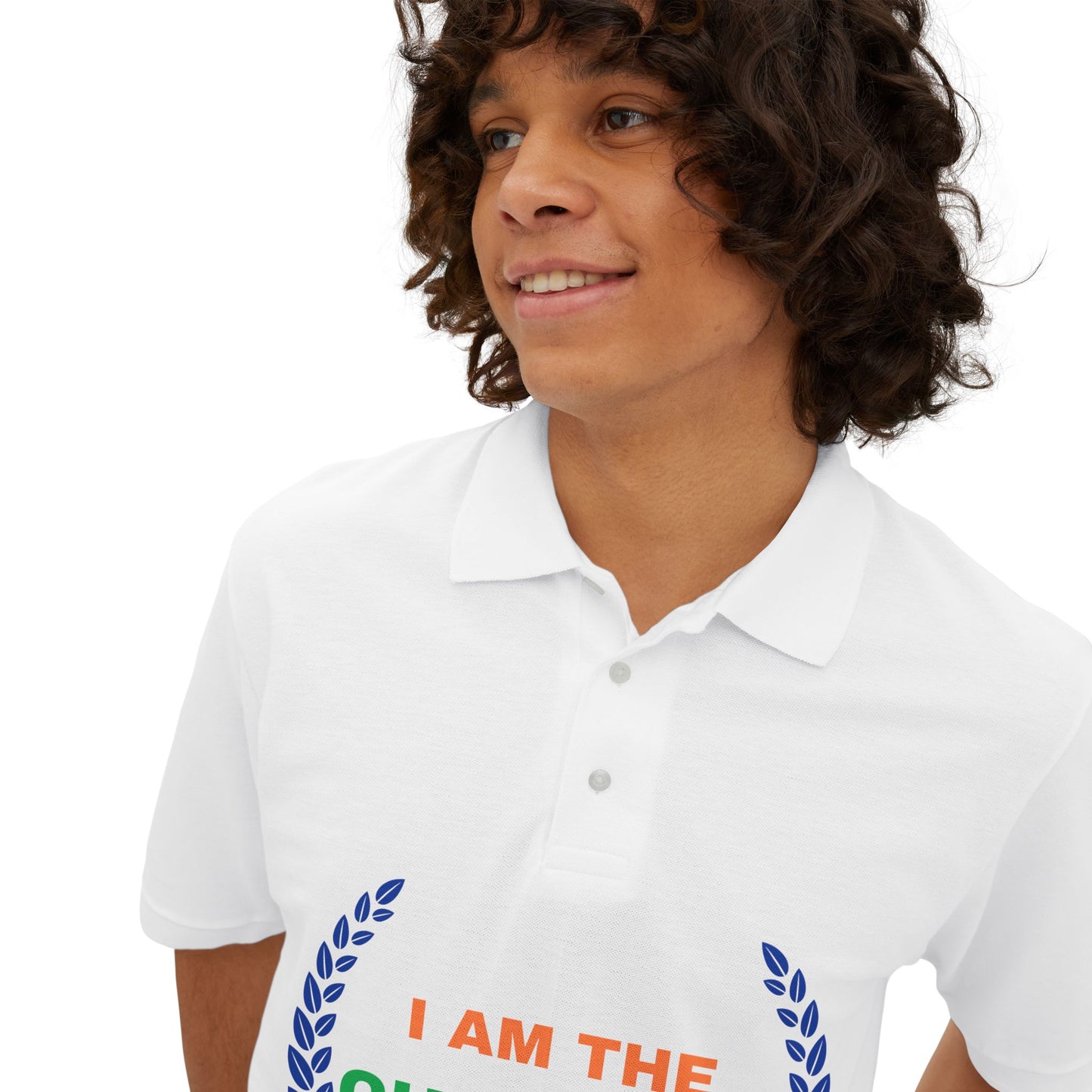 Champion’s statement men’s polo – “I AM THE CHAMPION.” Cotton piqué collared shirt, S–3XL. Perfect for casual wear, Father’s Day gifts, or summer events.