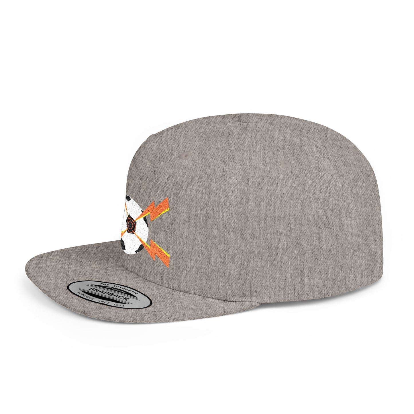 Soccer flat bill snapback hat – adjustable, stylish, and perfect for streetwear, casual outings, festivals, and gifting.