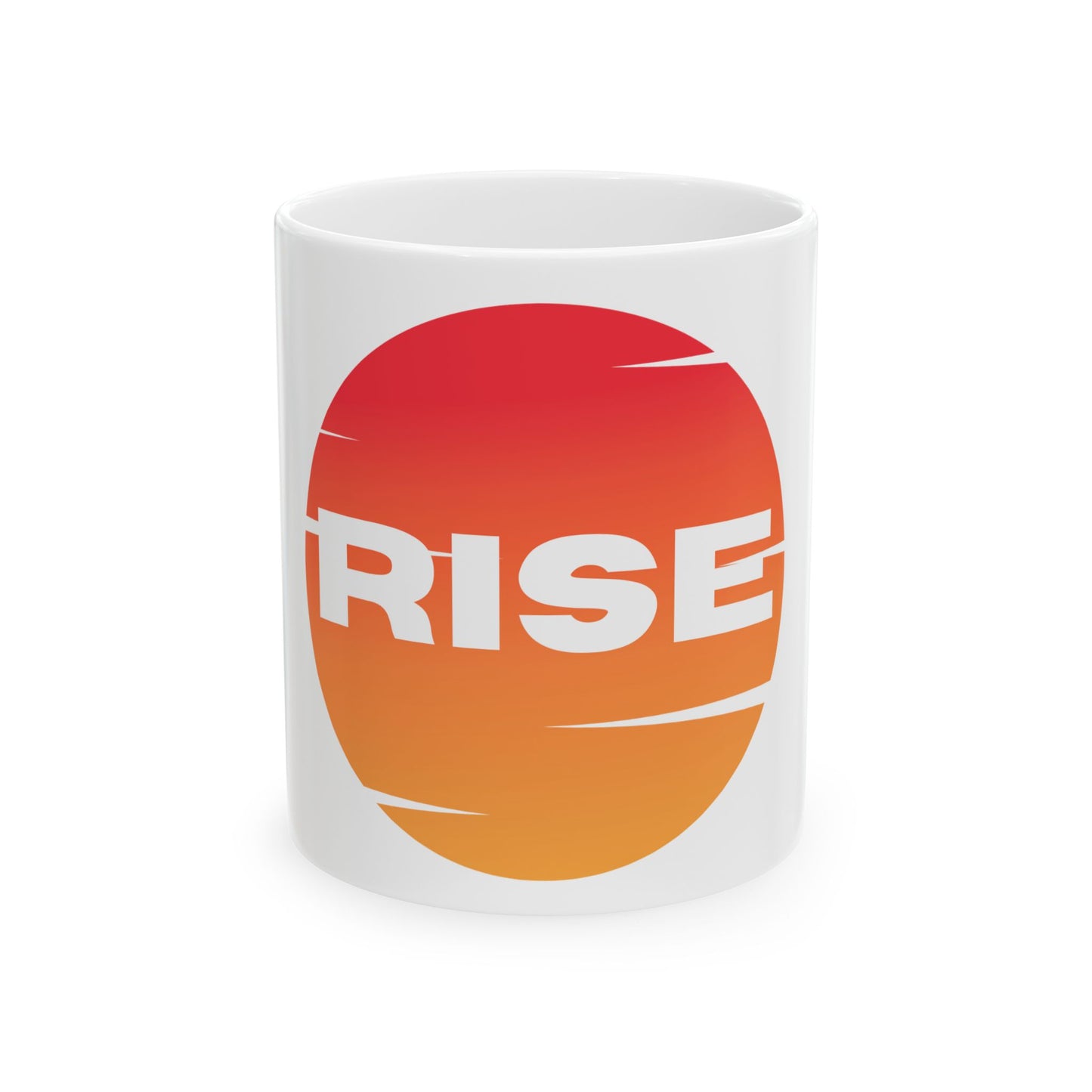 Inspirational Ceramic Mug with 'RISE' Motivational design