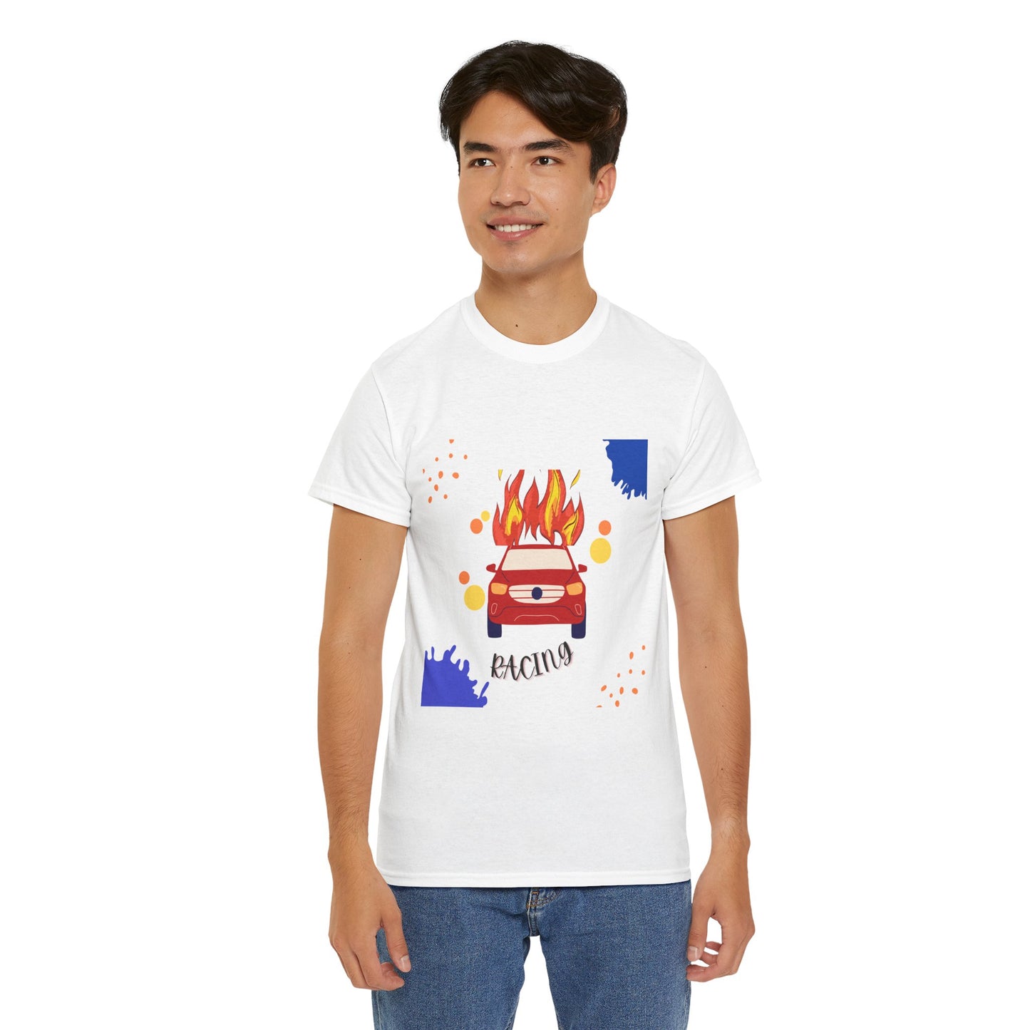 Unisex Racing Graphic T-Shirt – Heavy Cotton Car Racing Tee for Men & Women, Casual Motorsport Fan Shirt, Short Sleeve Top, Sizes S-5XL
