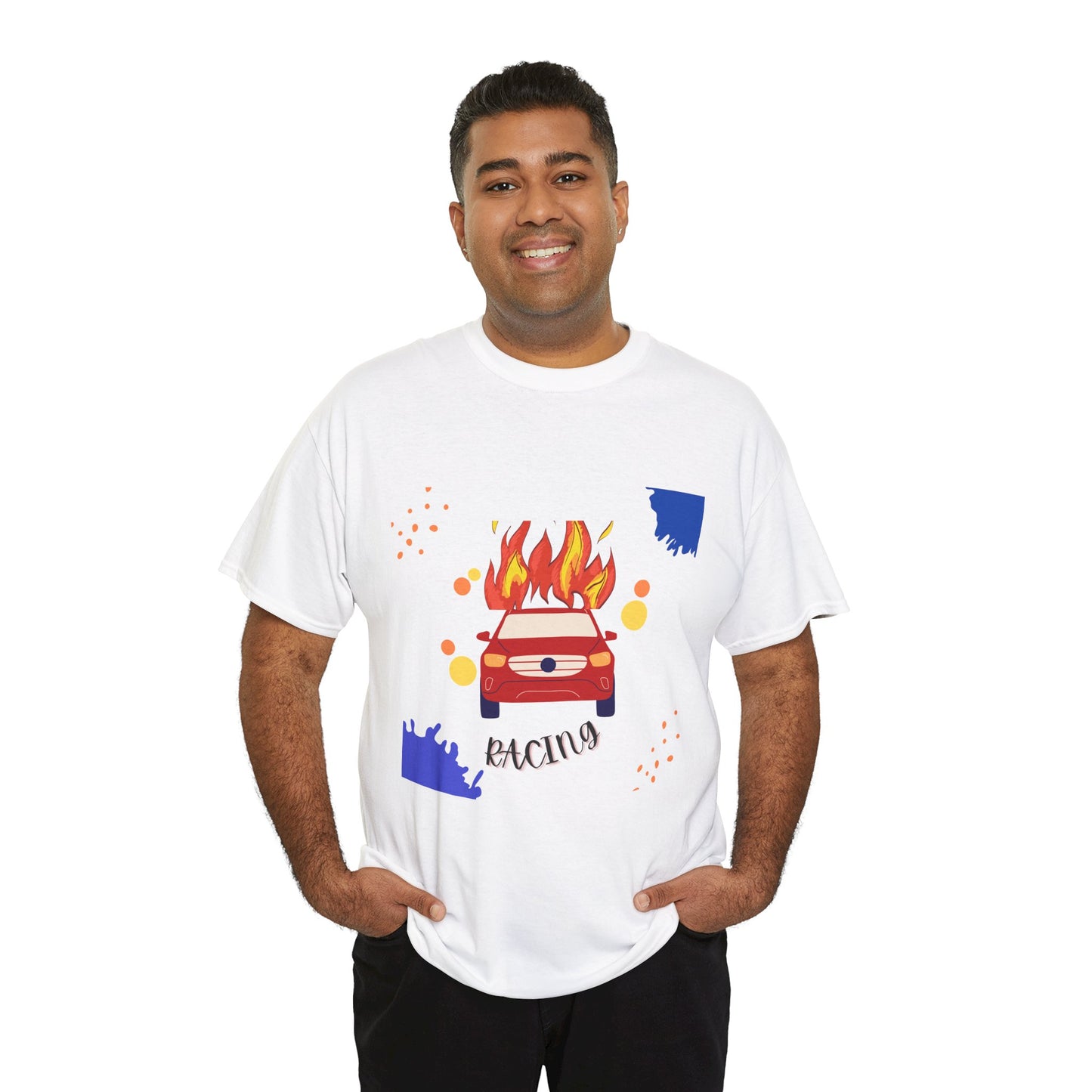 Unisex Racing Graphic T-Shirt – Heavy Cotton Car Racing Tee for Men & Women, Casual Motorsport Fan Shirt, Short Sleeve Top, Sizes S-5XL
