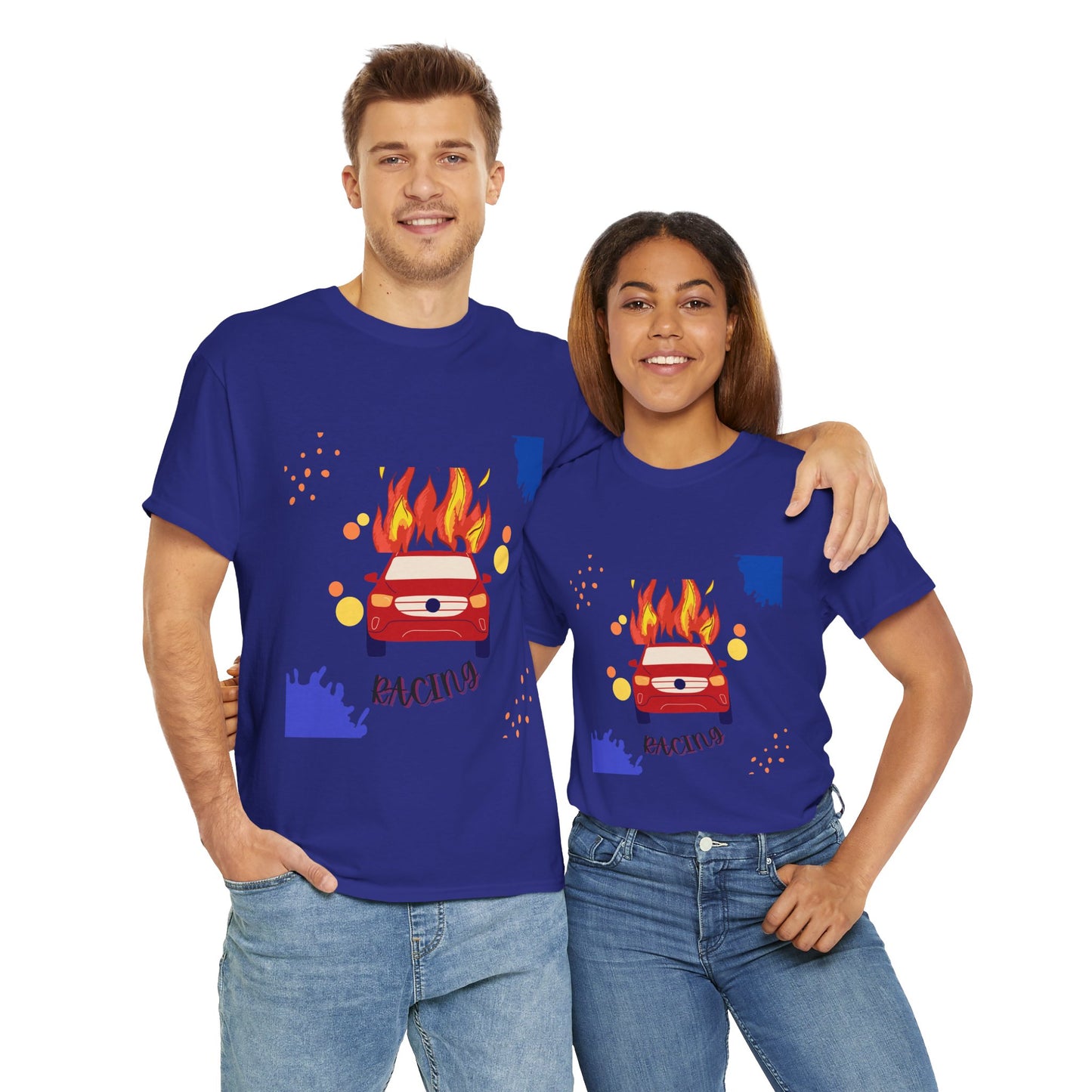 Unisex Racing Graphic T-Shirt – Heavy Cotton Car Racing Tee for Men & Women, Casual Motorsport Fan Shirt, Short Sleeve Top, Sizes S-5XL
