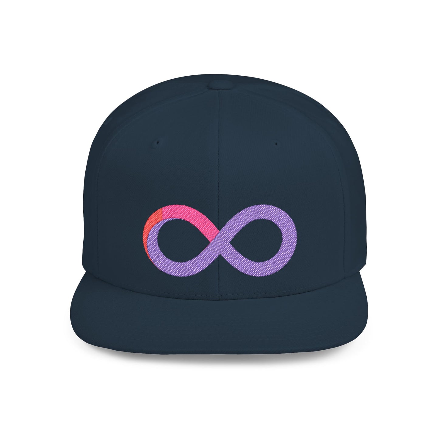 Infinite trendy flat bill snapback cap for adults. Adjustable, durable, and stylish with a classic green undervisor. Perfect gift for birthdays and casual wear.