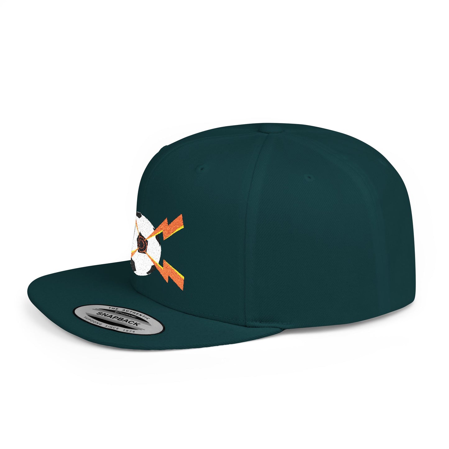 Soccer flat bill snapback hat – adjustable, stylish, and perfect for streetwear, casual outings, festivals, and gifting.