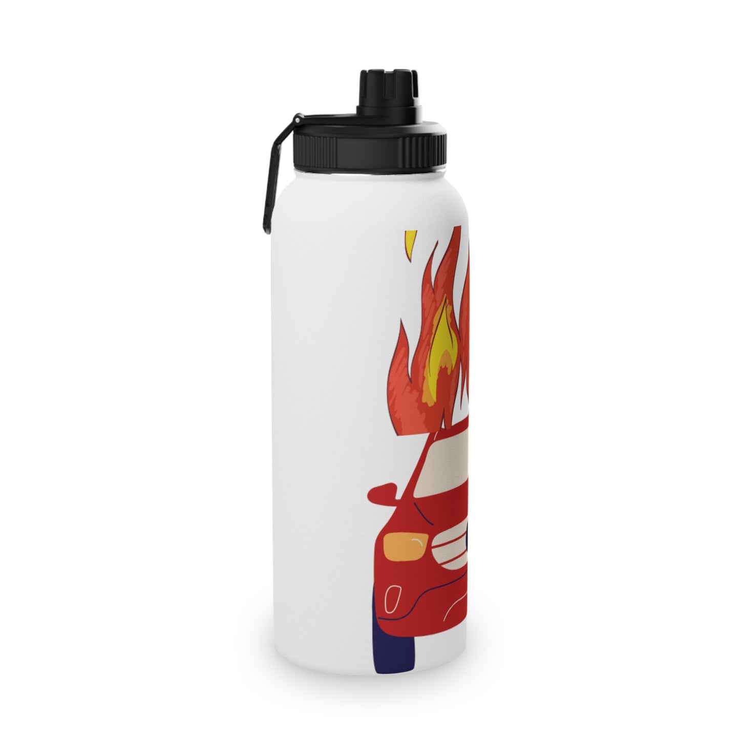 Kids Water Bottle - Fire Car Design