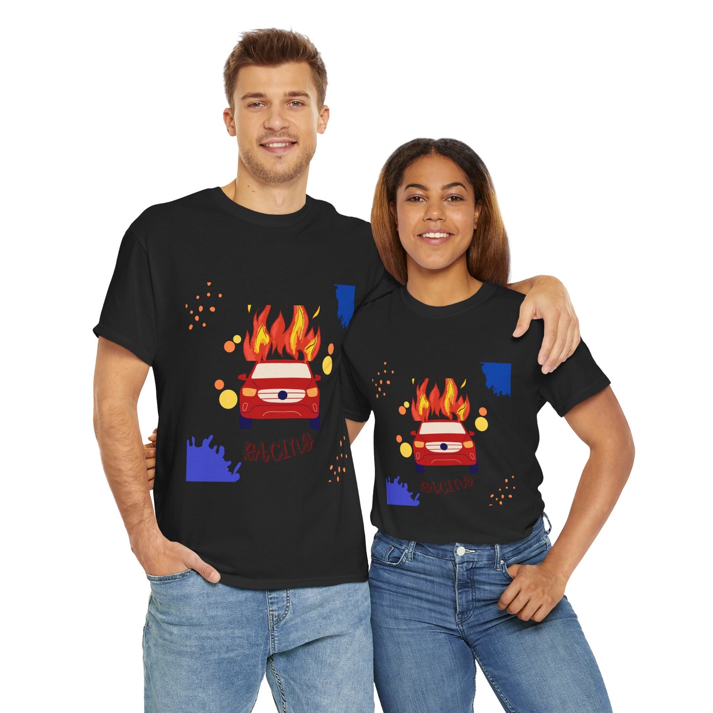 Unisex Racing Graphic T-Shirt – Heavy Cotton Car Racing Tee for Men & Women, Casual Motorsport Fan Shirt, Short Sleeve Top, Sizes S-5XL