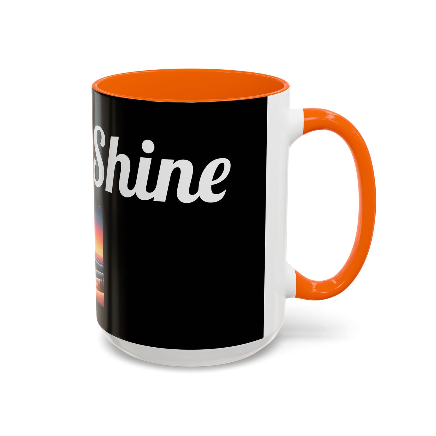 Rise & Shine Accent Coffee Mug - Motivational Black Mug for Morning Boost