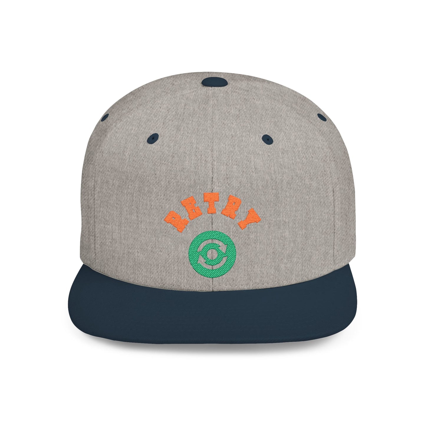 Retry Vintage Flat Bill Snapback Cap – Adjustable streetwear hat for men & women. Ideal gift for casual fashion, festivals, and urban style.