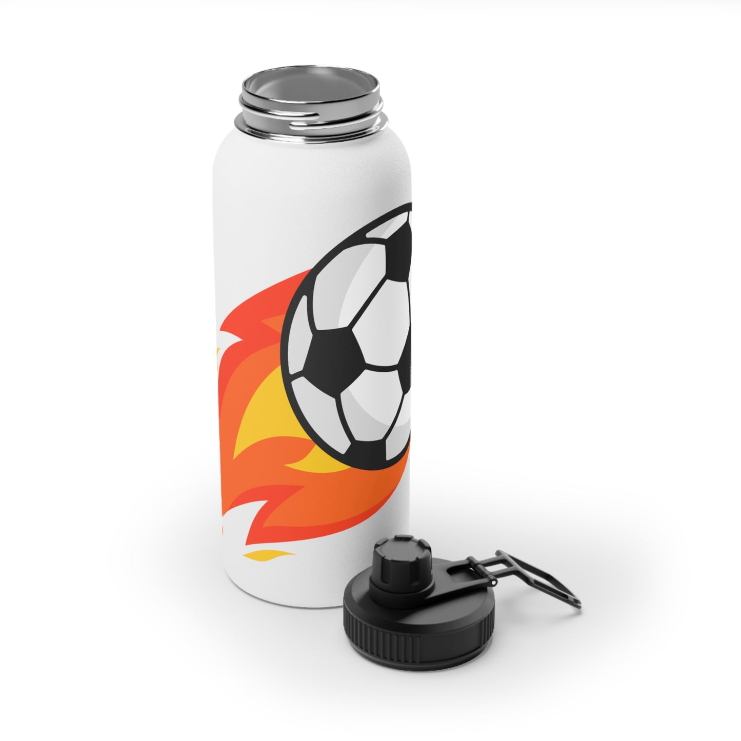 Soccer Fire Ball Stainless Steel Water Bottle – Insulated Sports Bottle