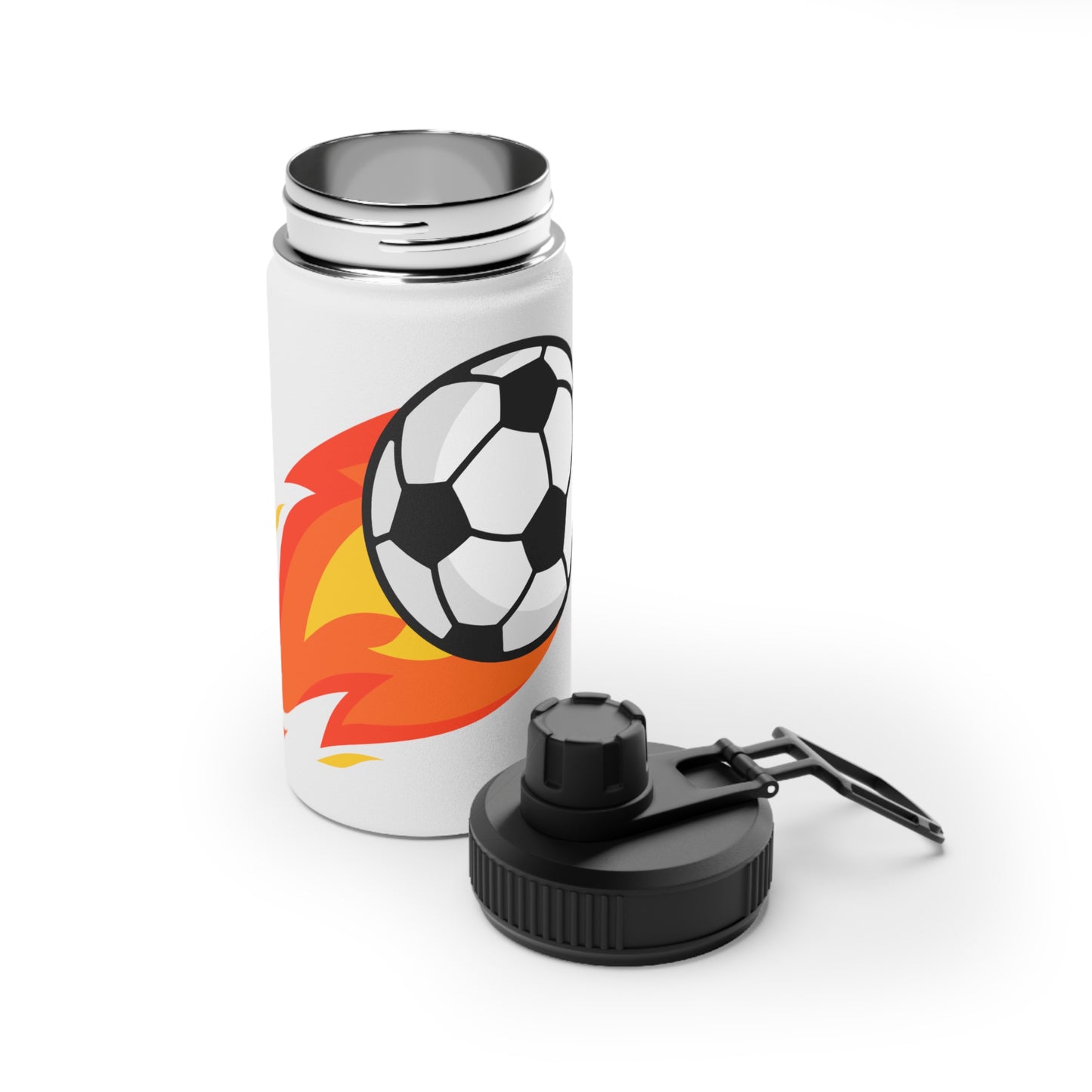 Soccer Fire Ball Stainless Steel Water Bottle – Insulated Sports Bottle