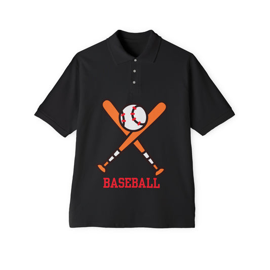 Men's Polo Tee - Baseball Piqué Polo for Casual Sports