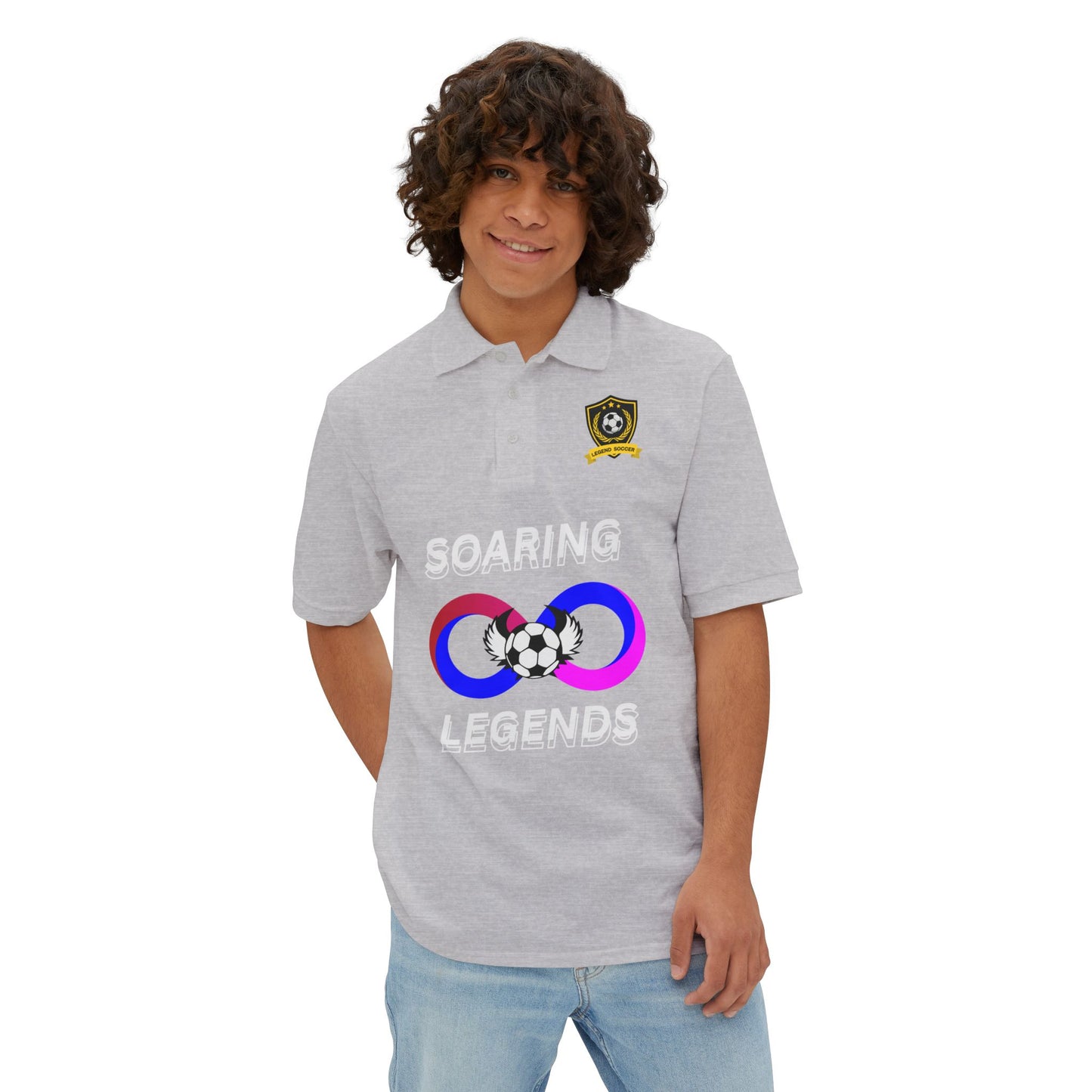 Soccer Polo - Soaring Legends & soccer Design for Sports Enthusiasts