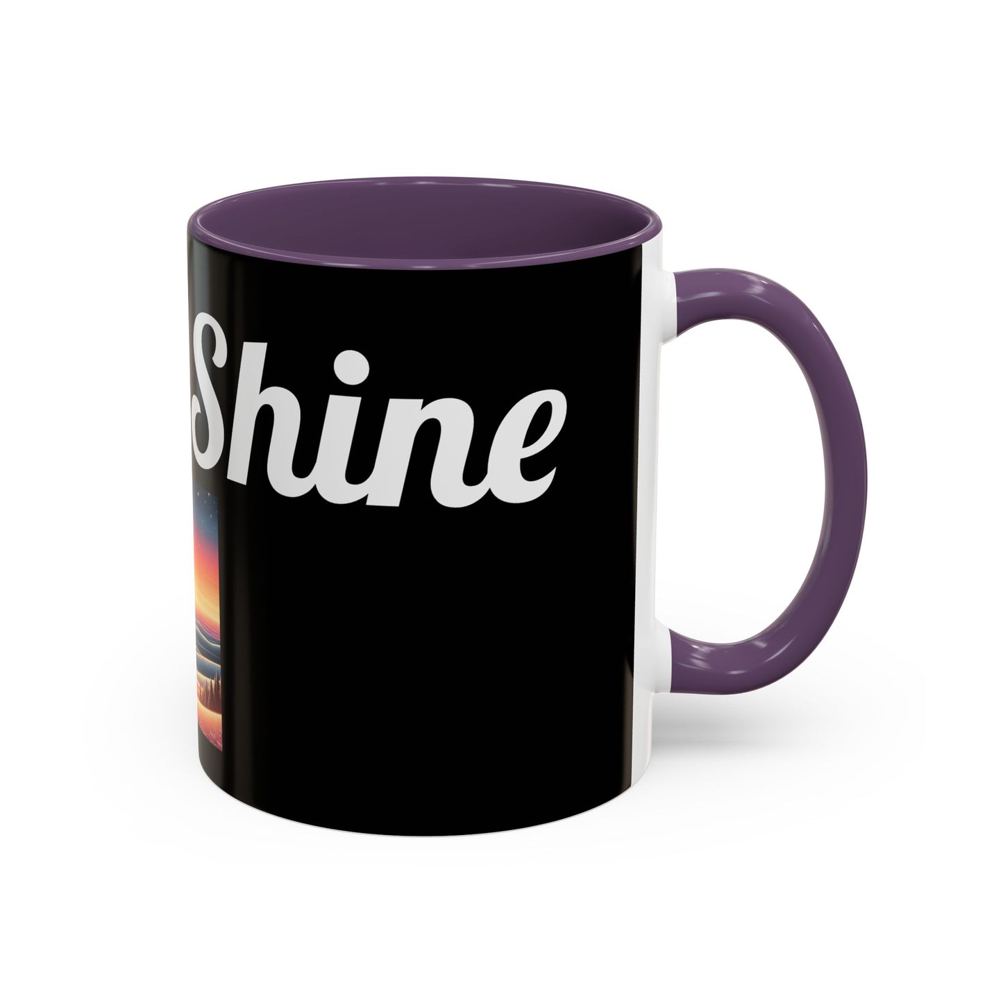 Rise & Shine Accent Coffee Mug - Motivational Black Mug for Morning Boost