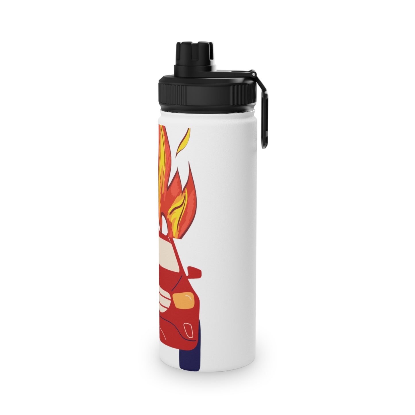 Kids Water Bottle - Fire Car Design