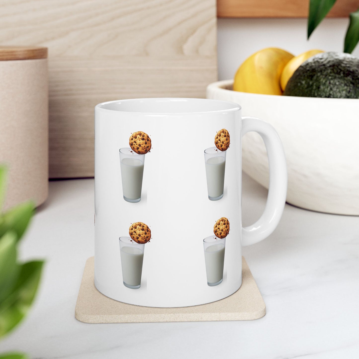 Mug - Cookie & Milk Ceramic Mug - Fun Drinkware for Cookie Lovers (11oz/15oz)