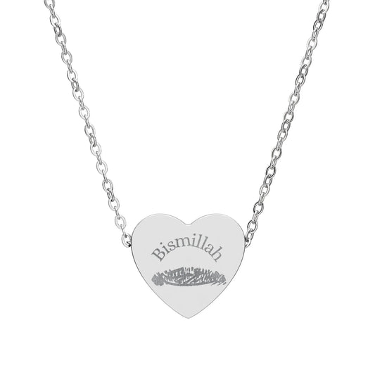 Islamic Heart Necklace, Custom Engraved Jewelry, Name Necklace, Romantic Gift, Thoughtful Keepsake - RizQ Life