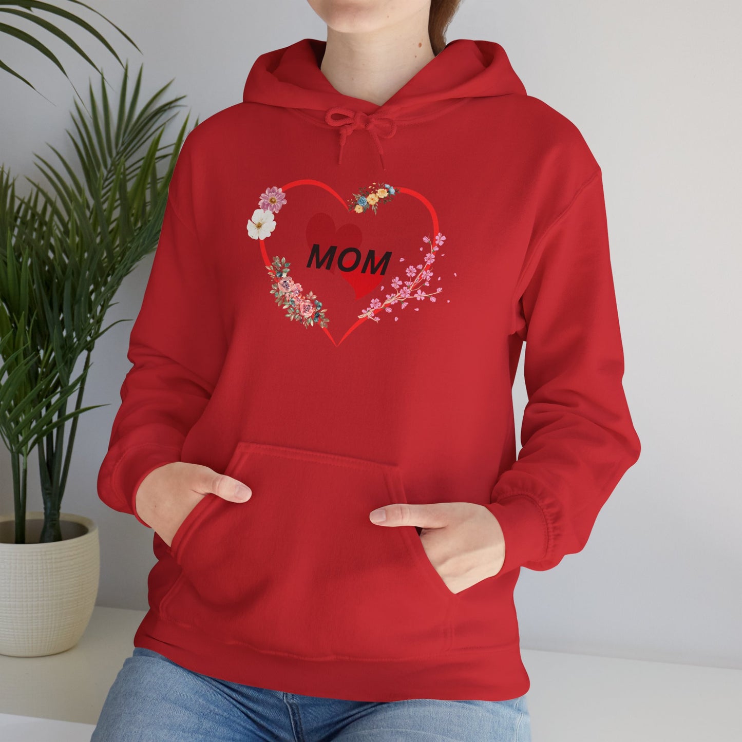 Mom Love Hoodie - Floral Heart Design - Perfect Gift for Mother's Day