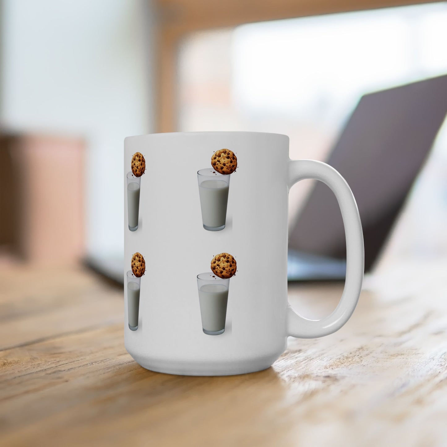 Mug - Cookie & Milk Ceramic Mug - Fun Drinkware for Cookie Lovers (11oz/15oz)