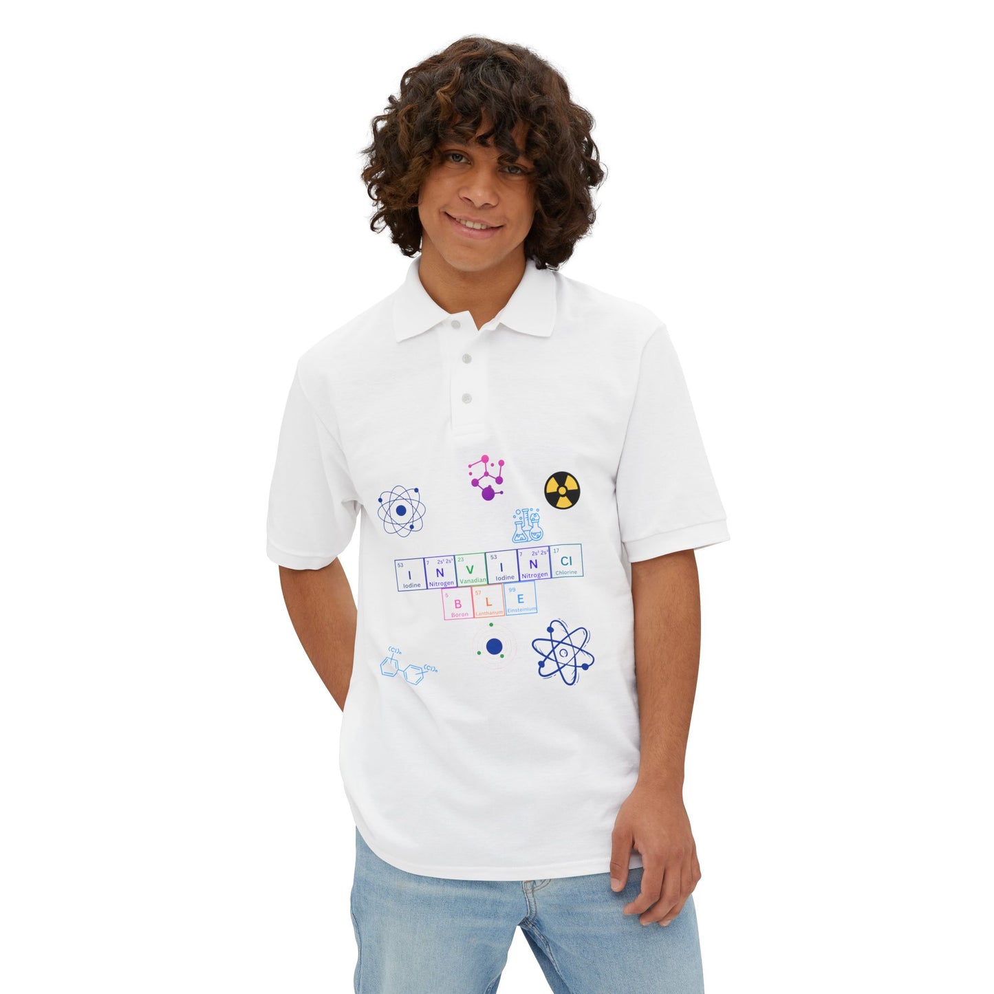 Piqué Polo - Invincible Science Men's Stylish & Comfortable Shirt for STEM Enthusiasts