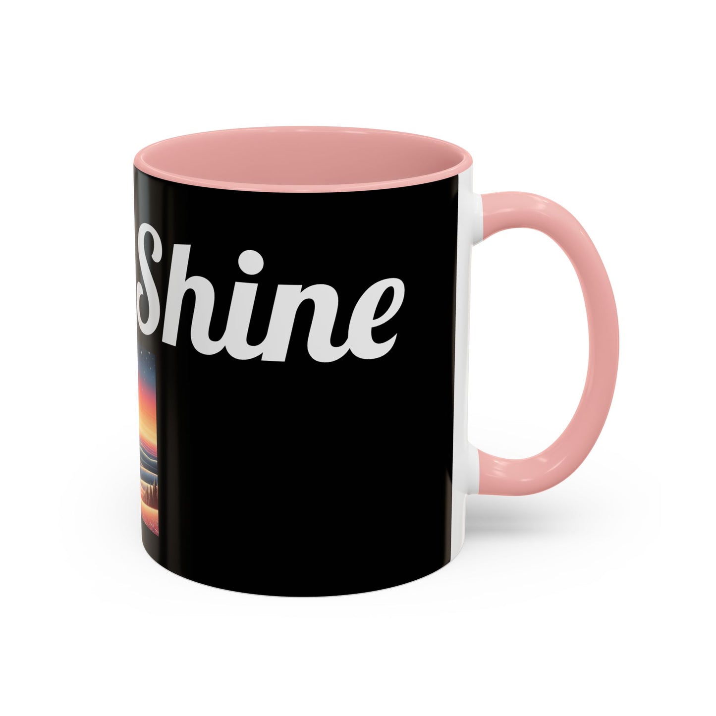 Rise & Shine Accent Coffee Mug - Motivational Black Mug for Morning Boost