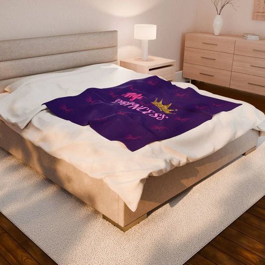 My Princess Velveteen Plush Blanket | Cozy Gift for Kids, Birthday Present, Nursery Decor, Butterfly Blanket, Soft Warm Blanket - RizQ Life