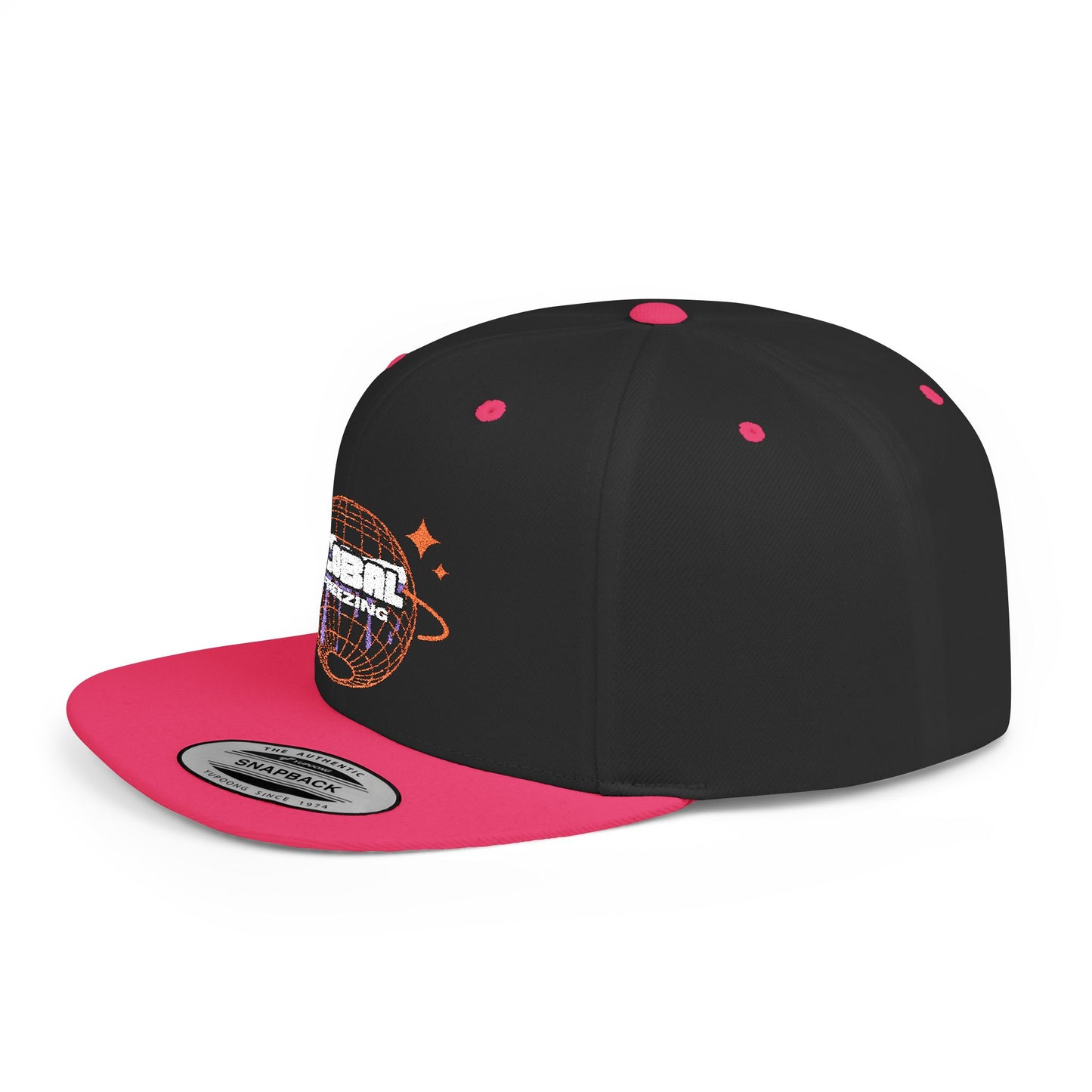 Global Snapback Cap – stylish adjustable six-panel hat for men & women. Breathable, embroidered, and perfect for gifting or casual wear.
