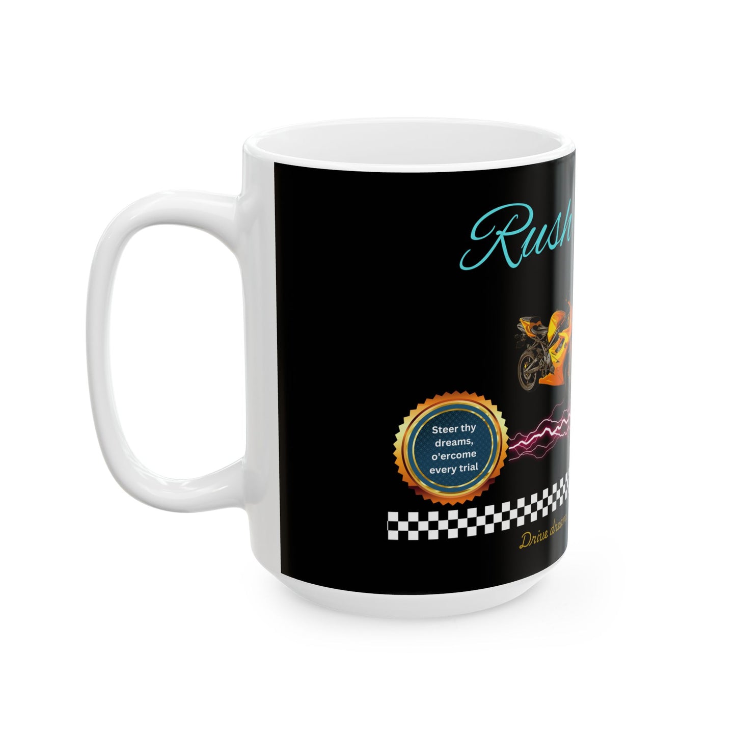 Racing Mug - Rush & Roar Ceramic Mug - Perfect Gift for Car and Motorcycle Enthusiasts