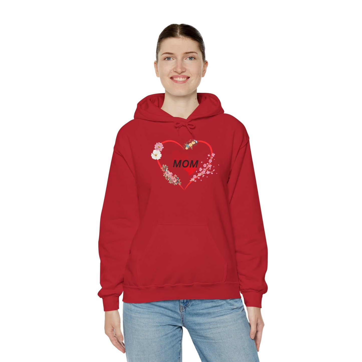 Mom Love Hoodie - Floral Heart Design - Perfect Gift for Mother's Day