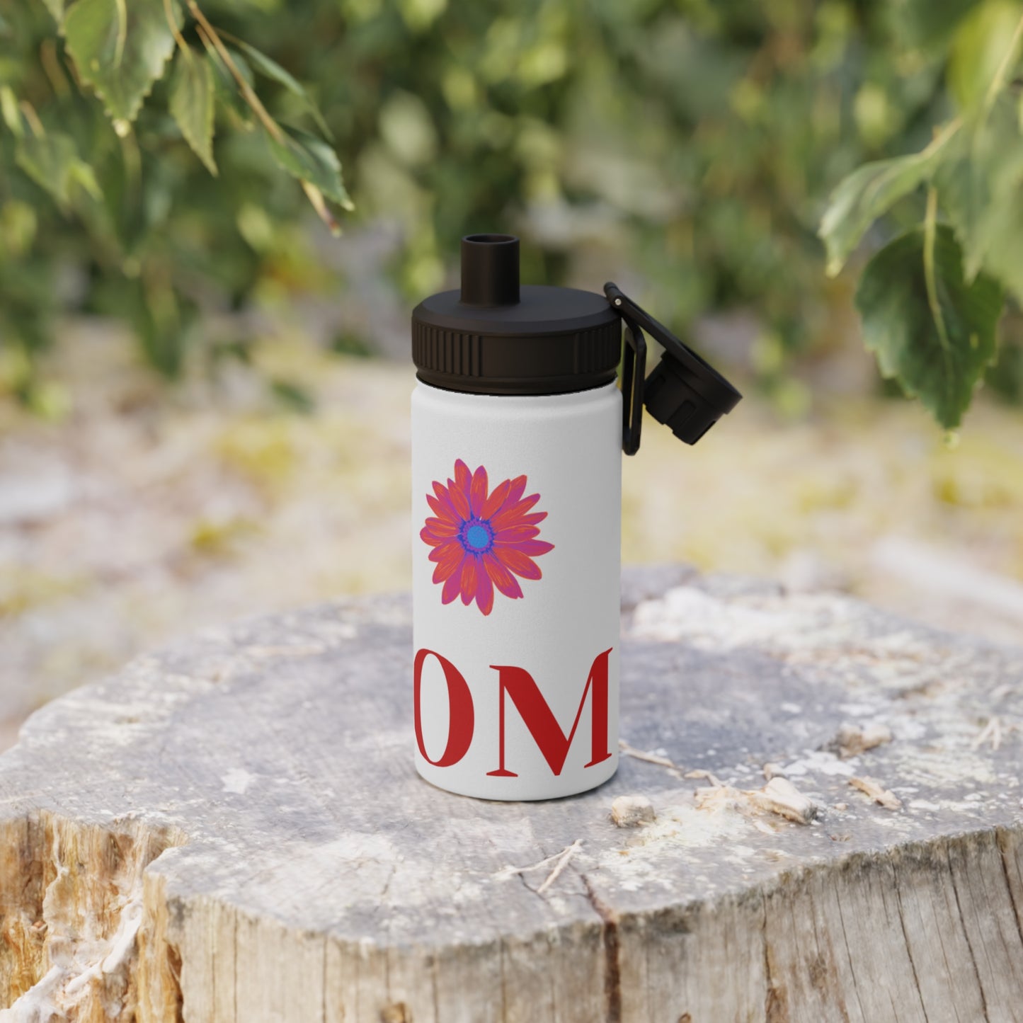 Floral Stainless Steel Water Bottle with Sports Lid - Perfect Gift for Mom