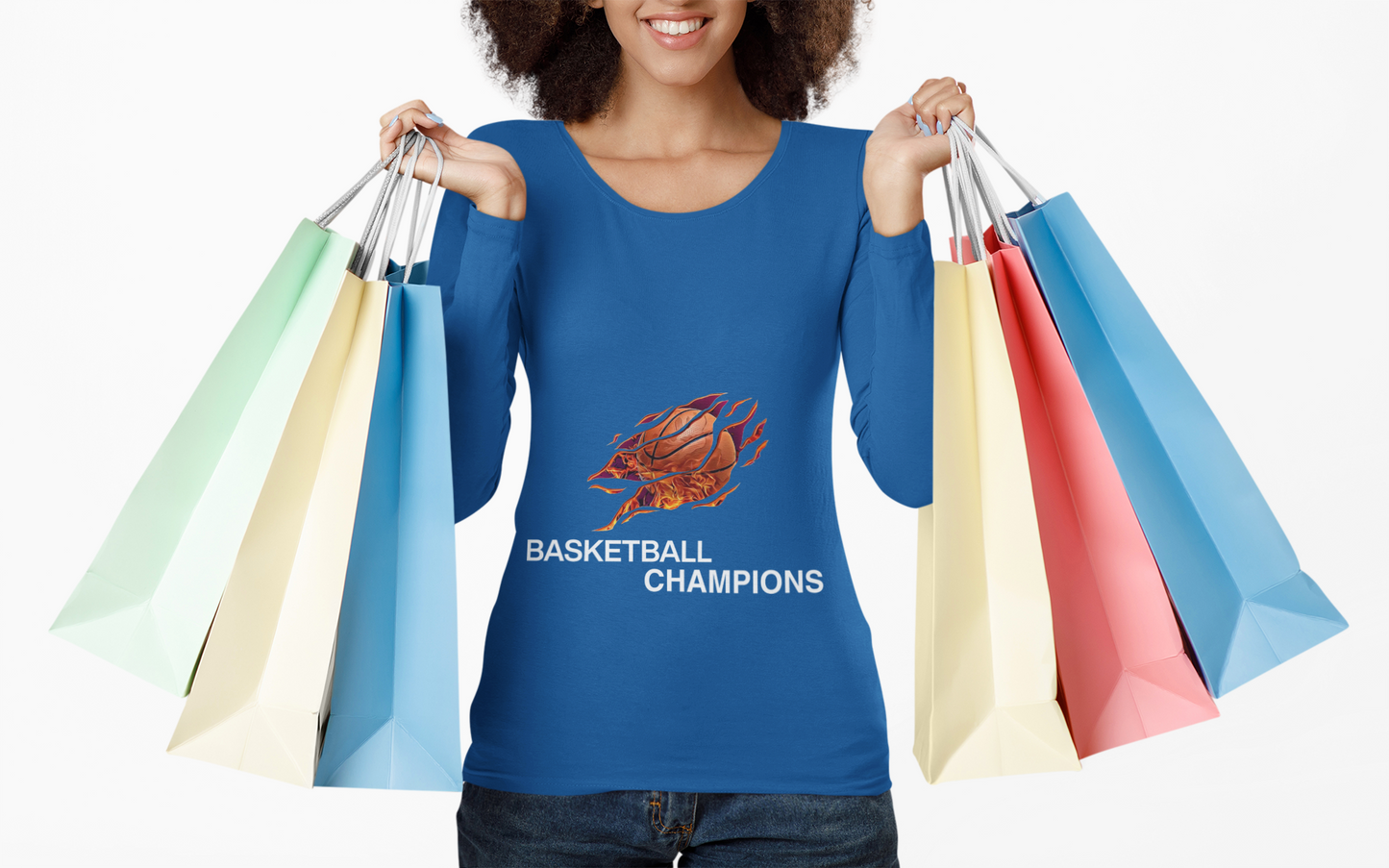 Basketball Champions Long Sleeve Tee - Unisex Cotton Shirt
