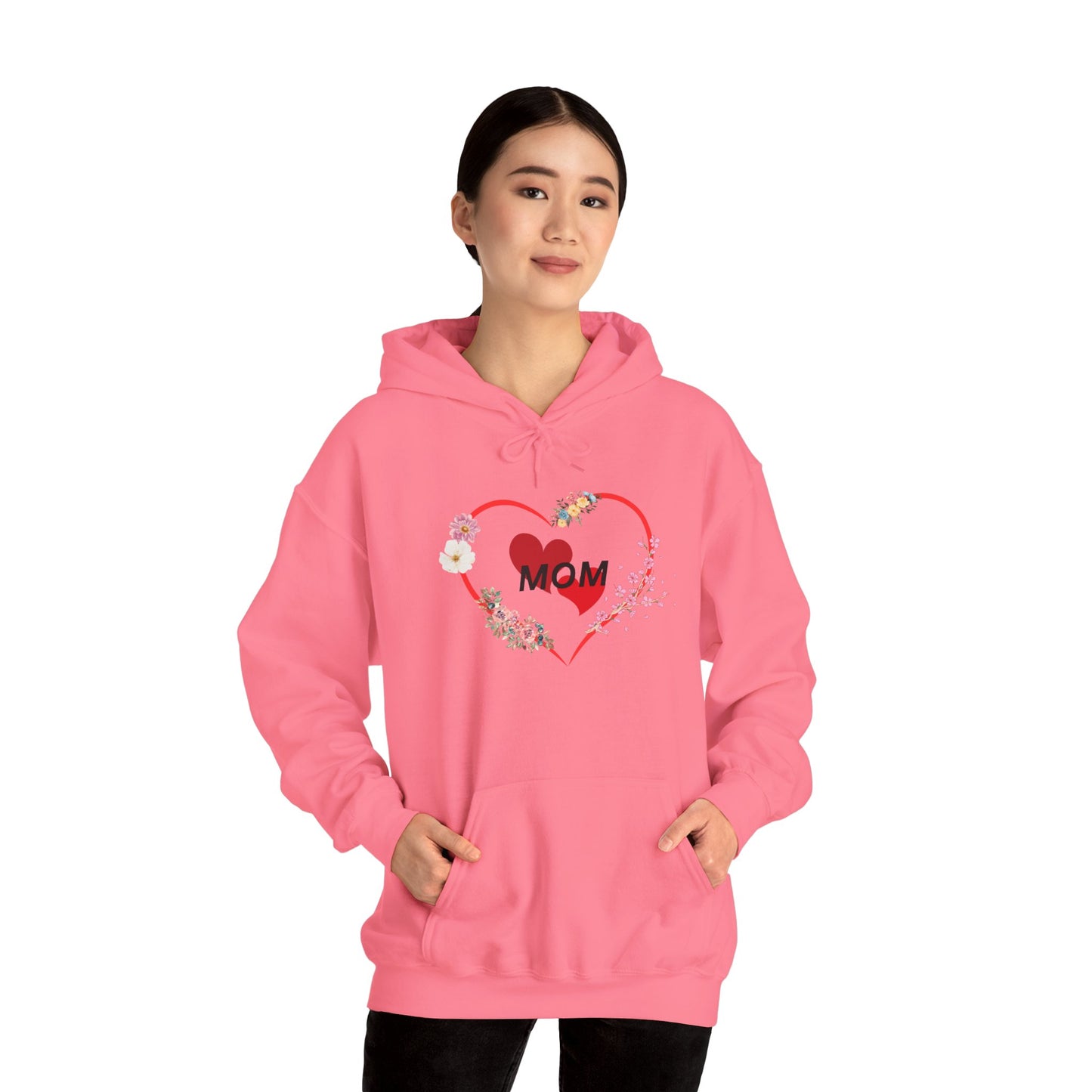Mom Love Hoodie - Floral Heart Design - Perfect Gift for Mother's Day