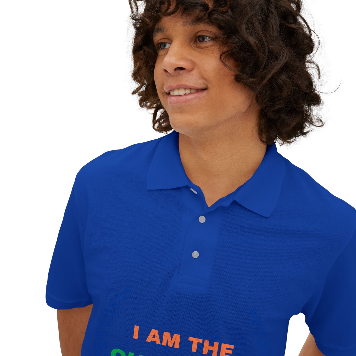 Champion’s statement men’s polo – “I AM THE CHAMPION.” Cotton piqué collared shirt, S–3XL. Perfect for casual wear, Father’s Day gifts, or summer events.