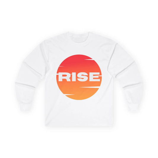 Sunrise RISE Long Sleeve Tee - Motivational Unisex Cotton Shirt for Inspiration - RizQ Life