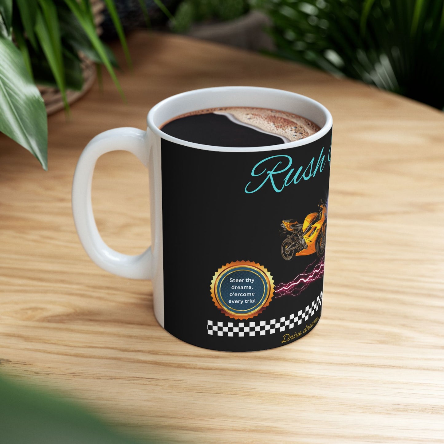 Racing Mug - Rush & Roar Ceramic Mug - Perfect Gift for Car and Motorcycle Enthusiasts