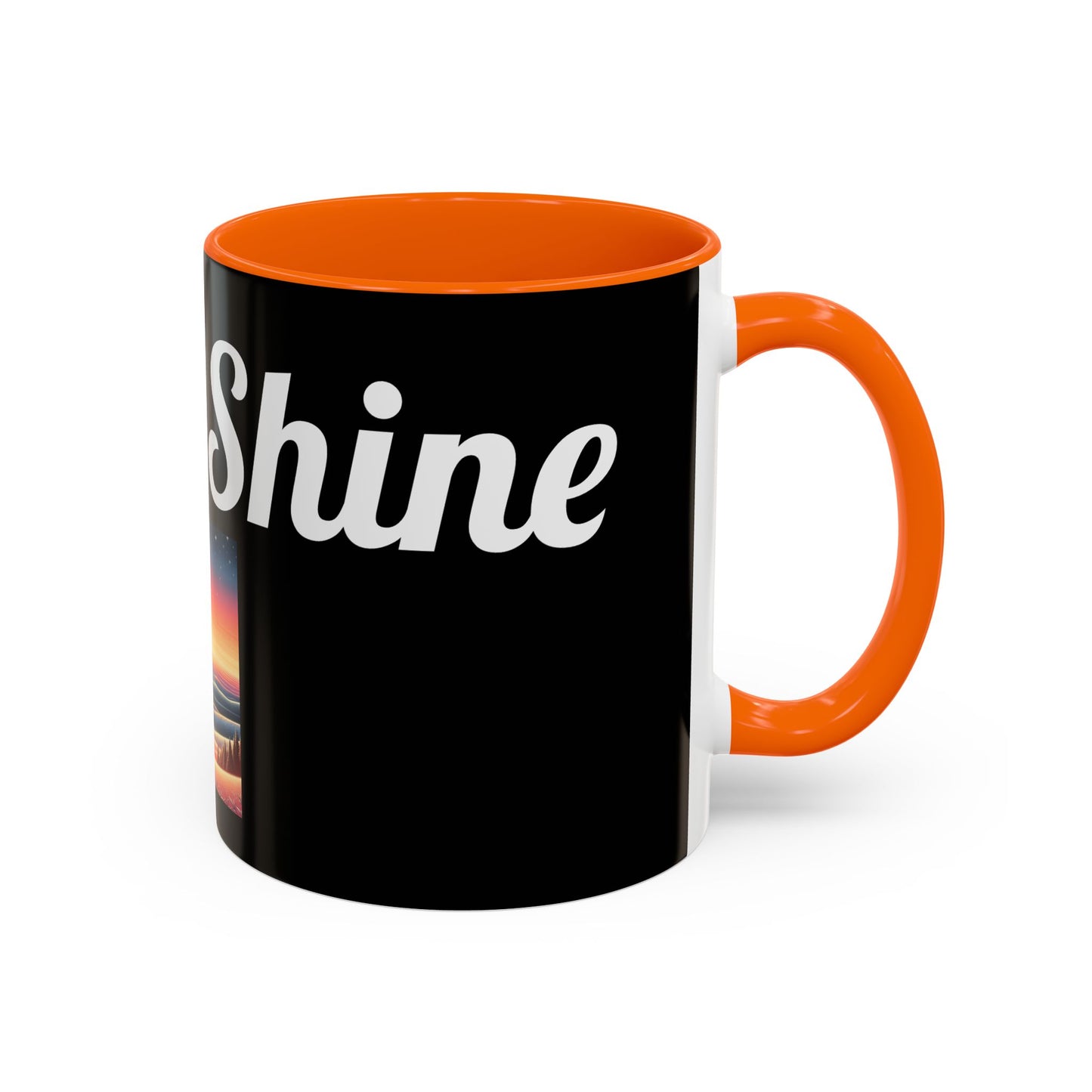Rise & Shine Accent Coffee Mug - Motivational Black Mug for Morning Boost