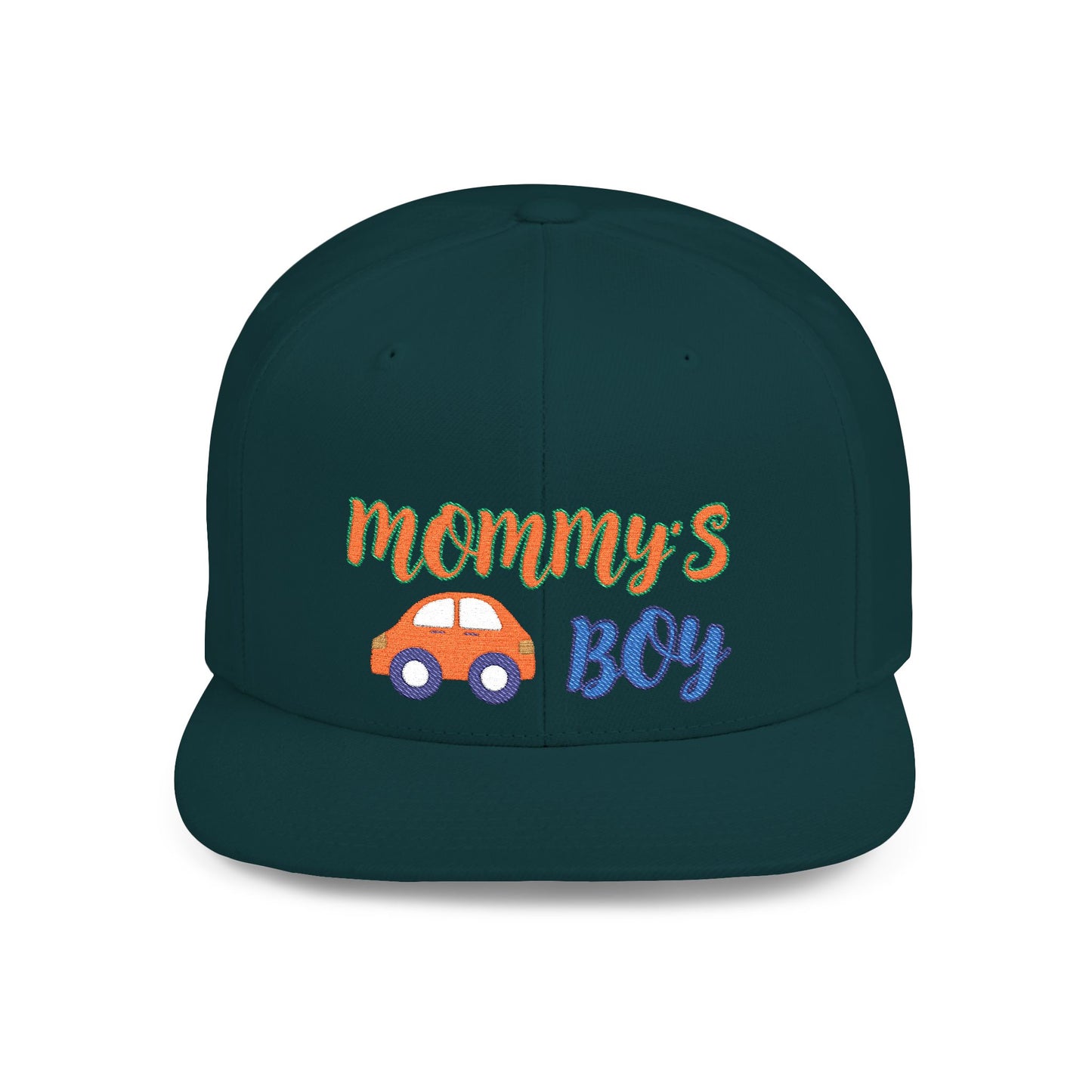Mommy's Boy Flat Bill Snapback Cap – adjustable, stylish, and perfect for men, teens and even kids. Ideal casual hat or streetwear gift.