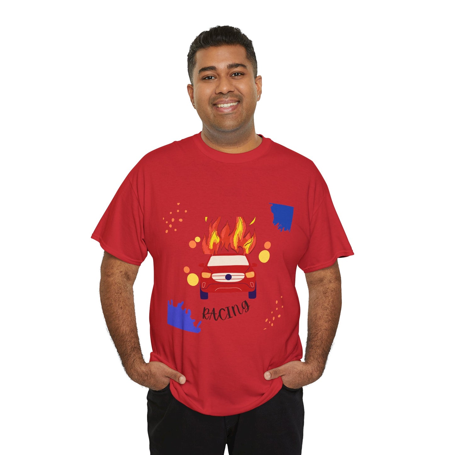 Unisex Racing Graphic T-Shirt – Heavy Cotton Car Racing Tee for Men & Women, Casual Motorsport Fan Shirt, Short Sleeve Top, Sizes S-5XL