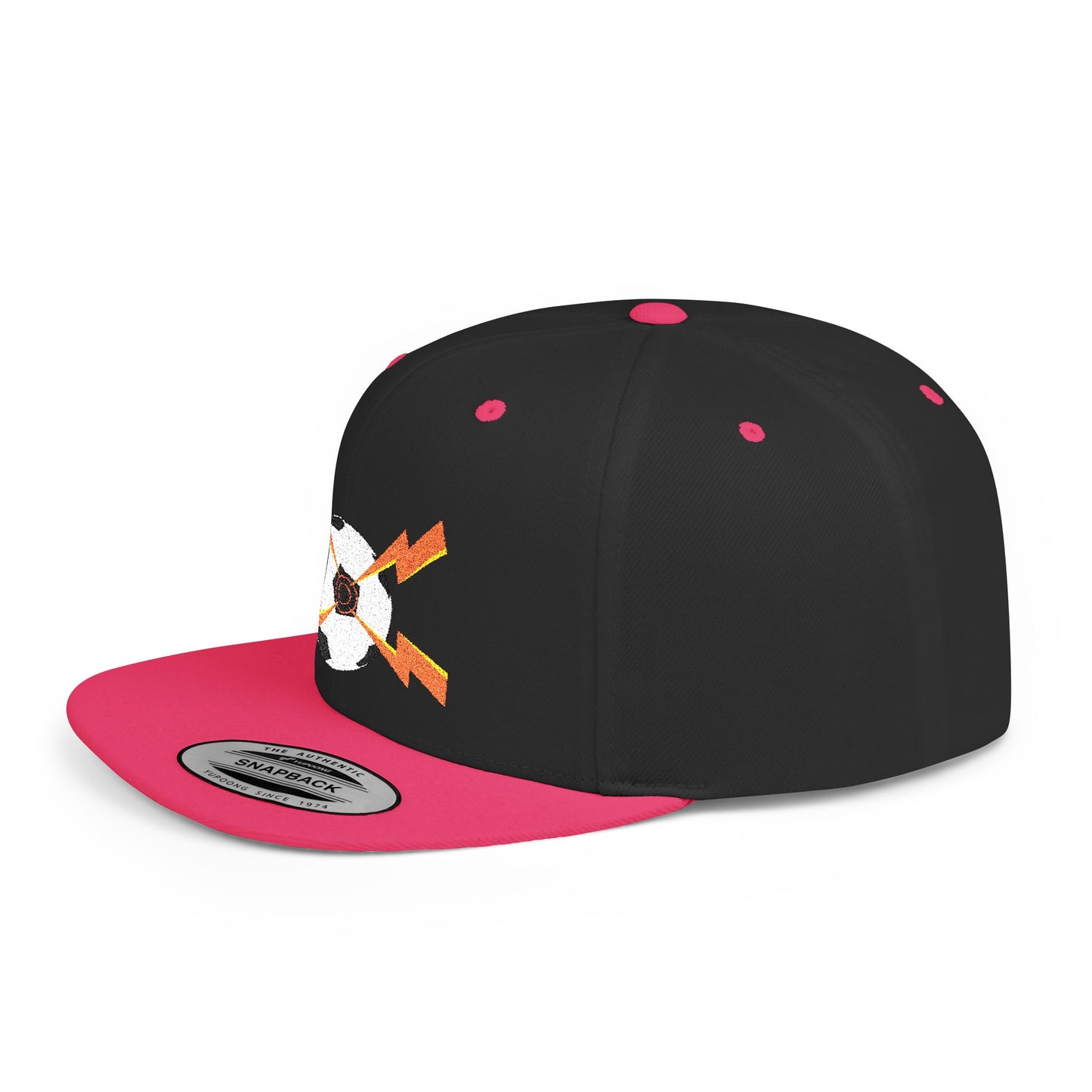 Soccer flat bill snapback hat – adjustable, stylish, and perfect for streetwear, casual outings, festivals, and gifting.