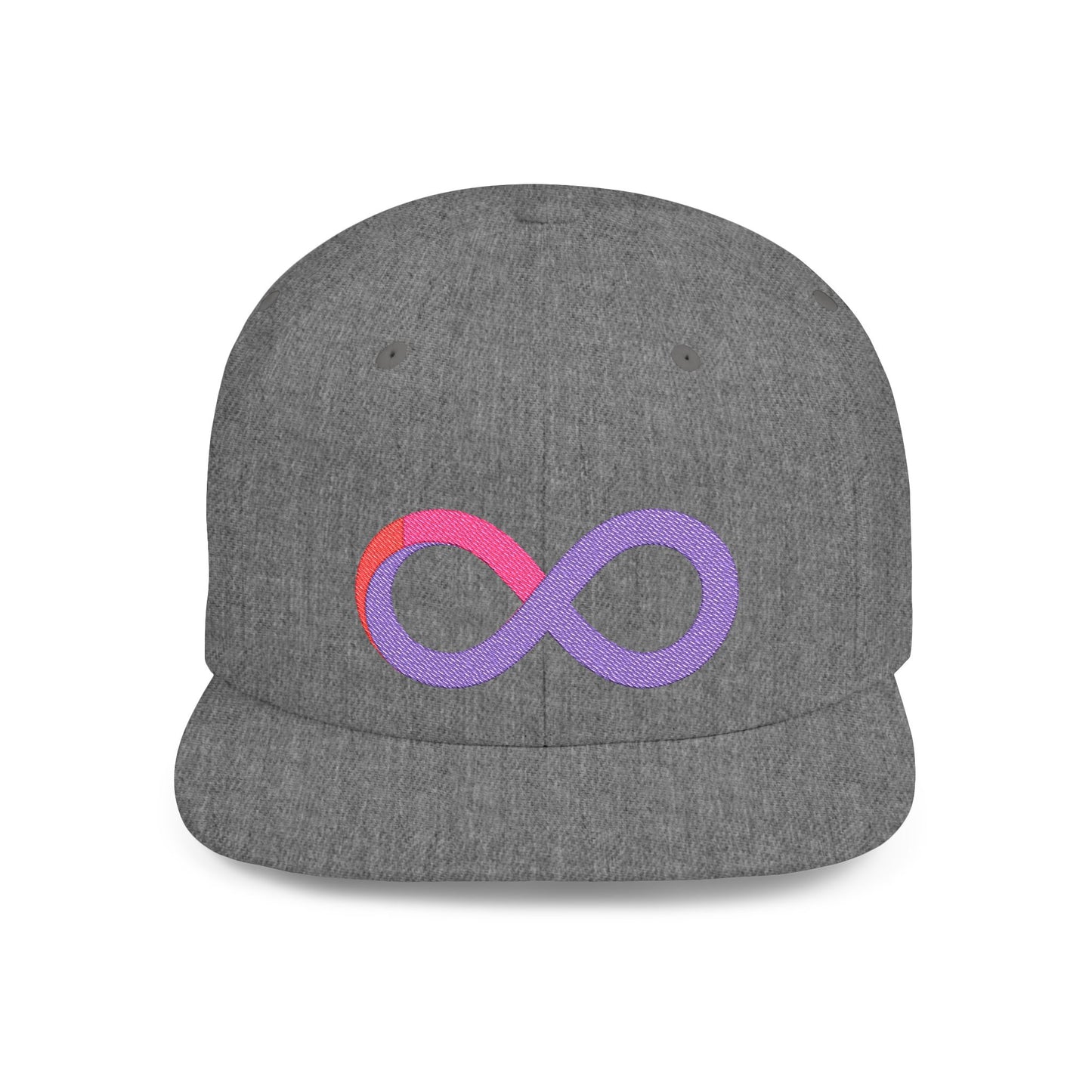 Infinite trendy flat bill snapback cap for adults. Adjustable, durable, and stylish with a classic green undervisor. Perfect gift for birthdays and casual wear.