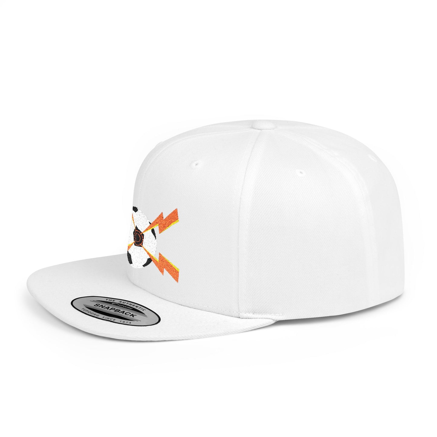 Soccer flat bill snapback hat – adjustable, stylish, and perfect for streetwear, casual outings, festivals, and gifting.