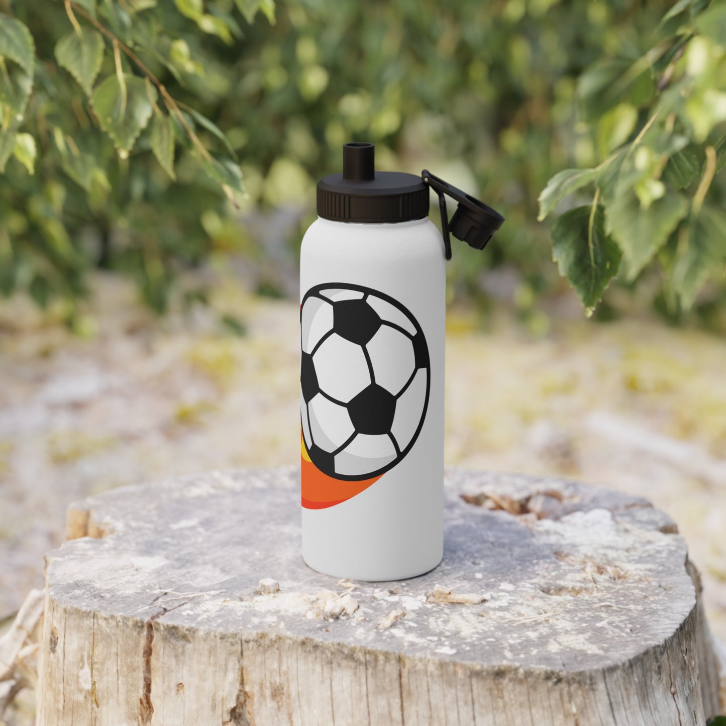 Soccer Fire Ball Stainless Steel Water Bottle – Insulated Sports Bottle