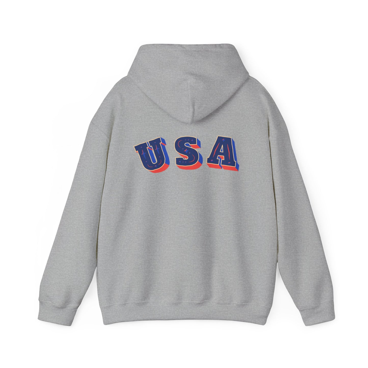 Men's Patriotic Hoodie - Double American Flag Graphic
