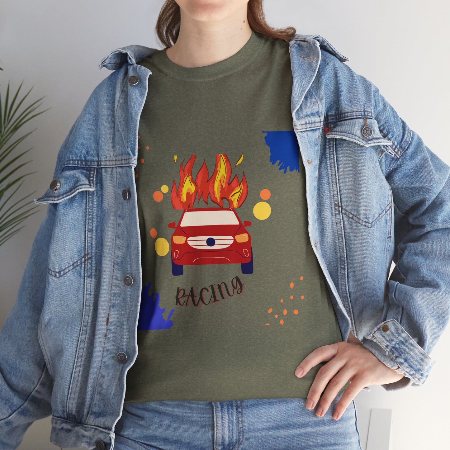 Unisex Racing Graphic T-Shirt – Heavy Cotton Car Racing Tee for Men & Women, Casual Motorsport Fan Shirt, Short Sleeve Top, Sizes S-5XL