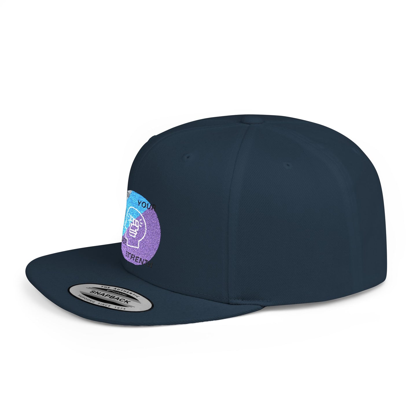 Shop the Motivational Strength Snapback – flat bill adjustable hat for men & women. Perfect streetwear and inspirational gift.