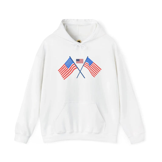 Men's Patriotic Hoodie - Double American Flag Graphic - RizQ Life