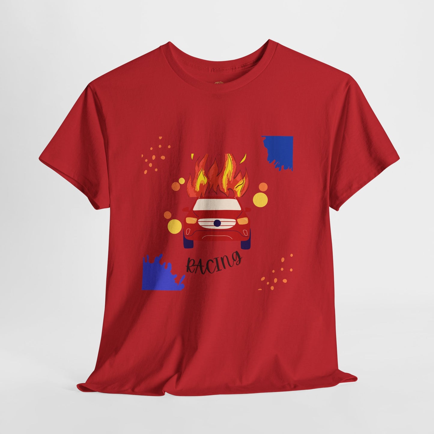 Unisex Racing Graphic T-Shirt – Heavy Cotton Car Racing Tee for Men & Women, Casual Motorsport Fan Shirt, Short Sleeve Top, Sizes S-5XL