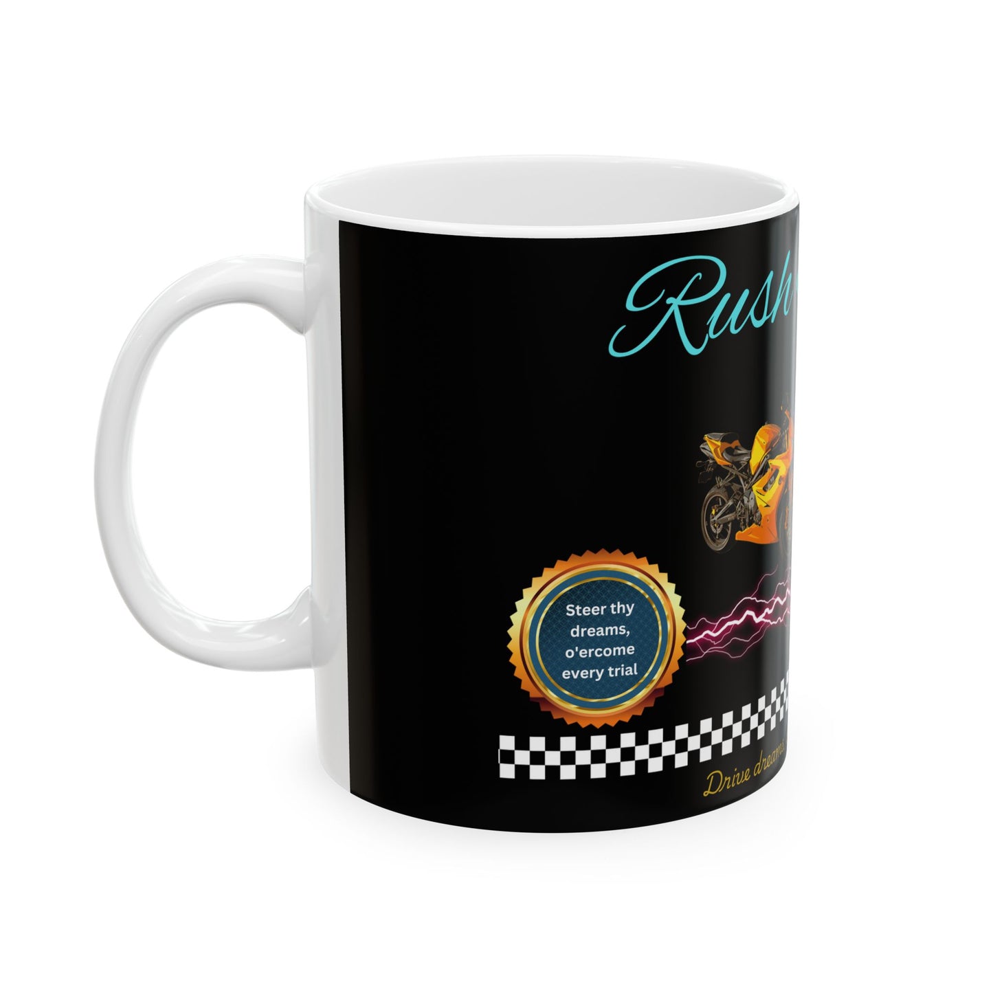 Racing Mug - Rush & Roar Ceramic Mug - Perfect Gift for Car and Motorcycle Enthusiasts